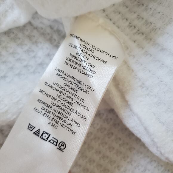 Free People Waffle Thermal Coraline Top White Asymmetric Whimsy Coastal Cowgirl - Picture 7 of 9